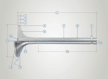 Auslassventil  31,5x8x103mm 45°